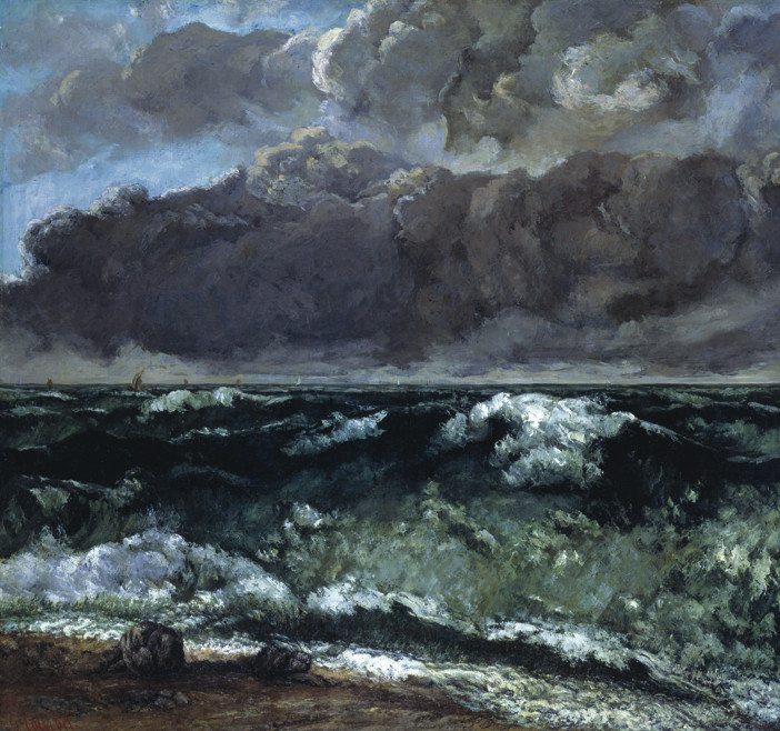 居斯塔夫·库尔贝 、《翻腾的大海》、布上油画、 1869