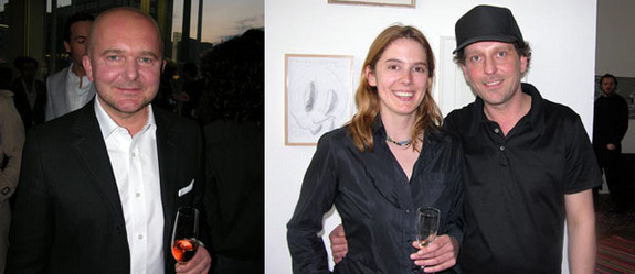 左图：收藏家Christian Boros。右图：艺术家Katja Barth 和画廊家Guido W. Baudach。