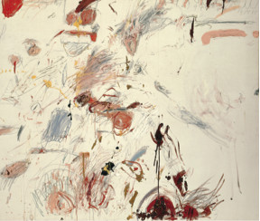 Cy Twombly、 Ferragosto I,1961，布上油彩、炭笔、铅笔