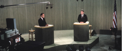 尼克松（左）和肯尼迪（右）在第四次总统竞选辩论会上，纽约，1960年10月21日。