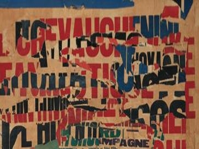 雅克•维勒特莱、《Porte Maillot-Ranelagh》、1957、装裱破损海报、72×147厘米。