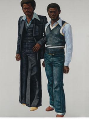 巴克利 L•亨德里克斯、《非洲巴黎兄弟》、1978 亚麻布上丙烯酸、油画、183×127厘米。