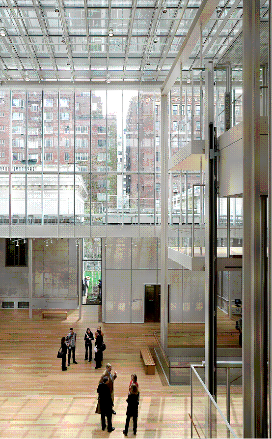 伦佐•皮亚诺建筑工作坊、扩建后的摩根图书馆&amp;博物馆、2000-2006、纽约。中庭内。