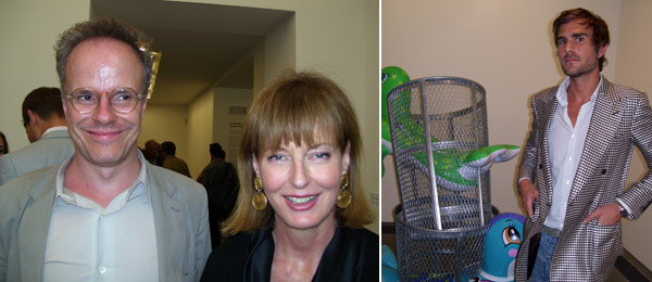 左图：小汉斯和蛇形总监Julia Peyton-Jones。右图：经纪人Oscar Humphries。