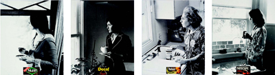 大卫•塞勒、《未命名》、1973、四个黑白图片上的咖啡标、每张61×51厘米。 