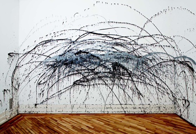 马蒂亚斯·法尔德巴肯：《文化部》（局部）（2006），墙面丙烯酸颜料