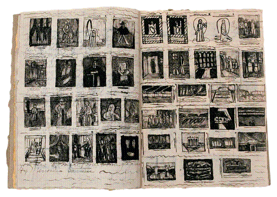詹姆斯•卡斯尔、《无题》（相册）、纸上涂抹煤灰、25×20cm。