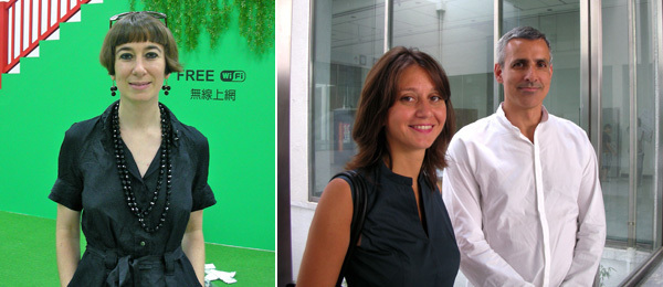左：艺术奥利维亚•普林德; 右：伊斯坦布尔双年展总监比奇•奥勒和联合策展人安德里亚诺•佩德罗萨。
