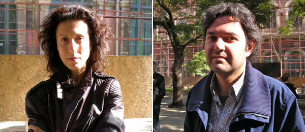 左: 艺术家Banu Cennetoglu； 右: 策展人与批评家 Simon Sheikh。