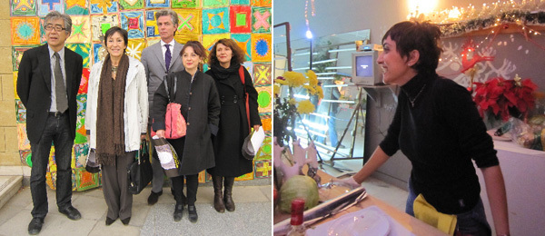 左：评审团成员Fumio Nanjo、 Rosa Martinez、 George King、 Gioia Mori与Fulya Erdemci； 右: 艺术家Amal Kenawy。
