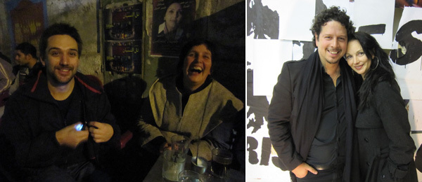 左: 艺术家Wouter Osterholt与Elke Uitentuis； 右: 艺术家 Juan-Pedro Fabra Guemberena与策展人Power Ekroth。