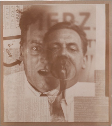 埃尔•利西茨基：《库尔特•施维特斯》，约1924年，黑白照片，10.7x9.5cm。
