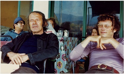 Gilles Deleuze and Félix Guattari, Skyros, Greece, ca. 1980. Photo: Karl Flinker.