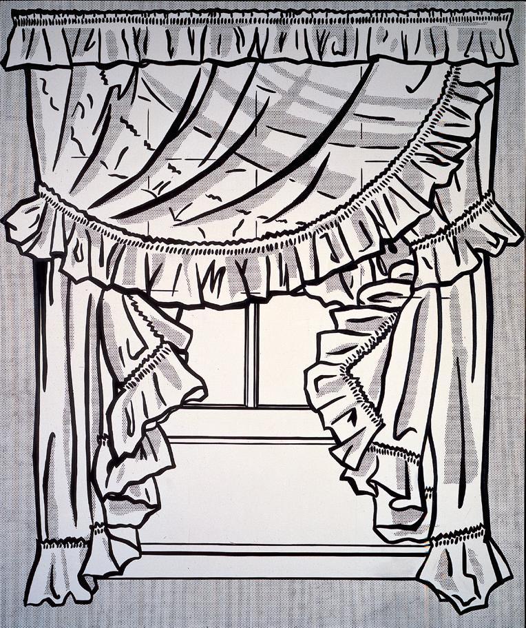 利希滕斯坦，《窗帘》，1962， 布面油画，172.7cm x 144.7cm。
