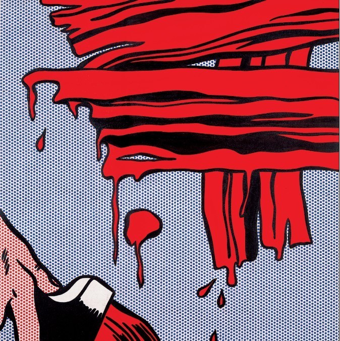 利希滕斯坦, 《笔触》, 1965, 油彩、麦格纳牌丙烯于画布上, 122cm x 122cm。