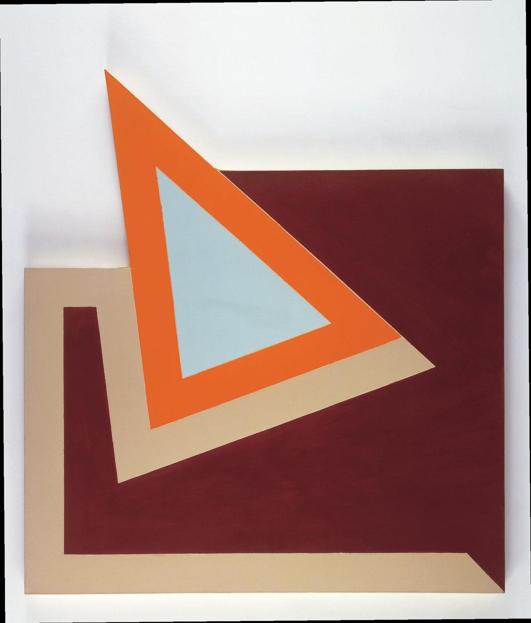 弗兰克•斯特拉，《Tuftonboro 4》，荧光树脂与环氧树脂颜料于画布上，251cm x276.8cm, 来自《不规则多边形》系列，1965–66。