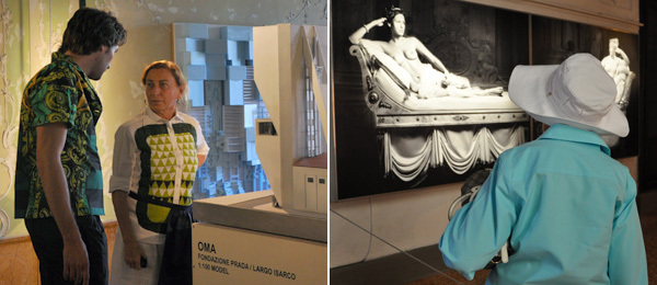 左: 艺术家Francesco Vezzoli与Miuccia Prada； 右: 收藏家Edythe Broad。