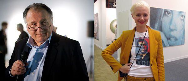 左：莫斯科双年展的策展人Peter Weibel。（摄影：Ilya Murashkin）右：ArtMoscow策展人Christina Steinbrecher （摄影：Kate Sutton）。