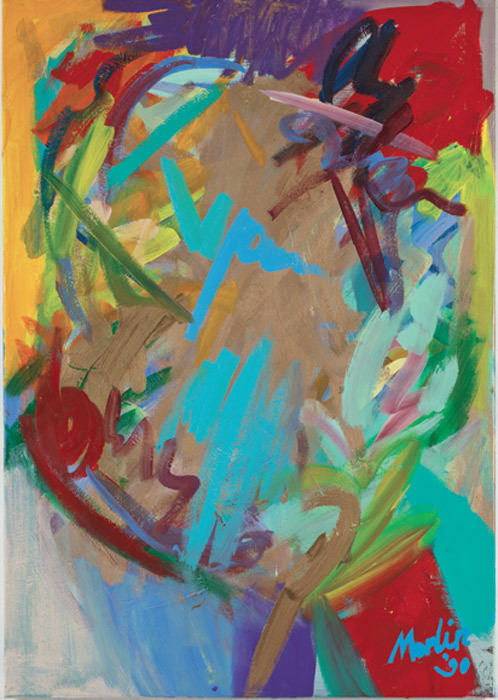 梅林•卡朋特, 《1990 重画1》, 2010, 亚麻布油画, 100 x 69.8cm。