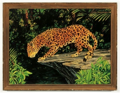 威廉姆•里维特，《美洲豹》（选自“热带”系列），1974，布面油画，87 x 112cm。