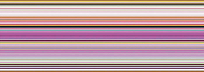 格哈德•里希特，《条纹（416）》，2011, 数字印刷、德邦复合板，52 x 106cm，带框，Editions CR: 148。
