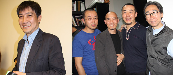 左：佩斯北京首席执行董事冷林。右：冯梦波，杨诘苍，隋建国，和艺术代理人张颂仁。