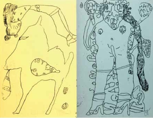 克拉斯·奥登伯格，《更多的射线枪诗歌》内页，1960，艺术家手制书，共8页，书页合上以后的尺寸：81⁄2 x 51⁄2".