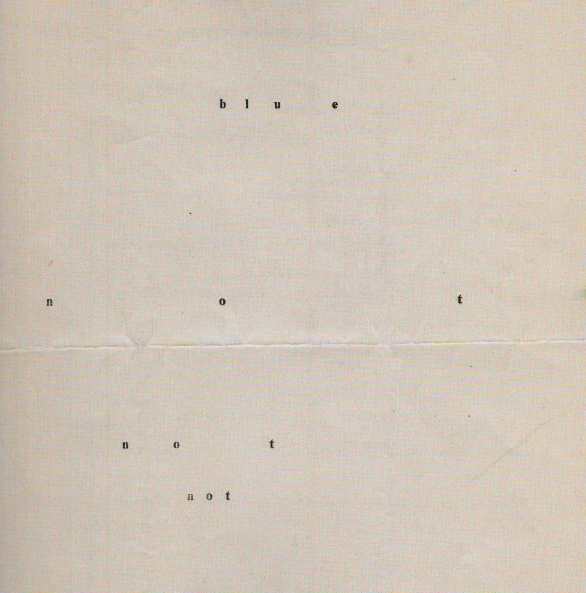 卡尔•安德烈，《b l	u	e》，1959，纸上打字机墨，11 x 81⁄2"。
