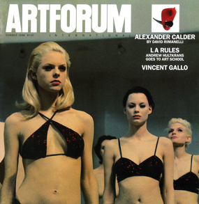 Cover: Vanessa Beecroft, Show, 1998, twenty models costumed by Tom Ford for Gucci. Performance view. Photo: Mario Sorrenti (detail).  Inset: Alexander Calder, Elephant Head, 1936, sheet metal, wire, lead, and paint, 27½ x 33 x 35".