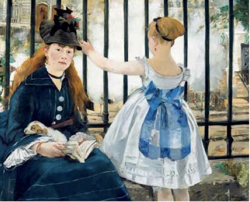 爱德华・马奈，《铁路》，1873，布面油画，363⁄4 x 437⁄8".