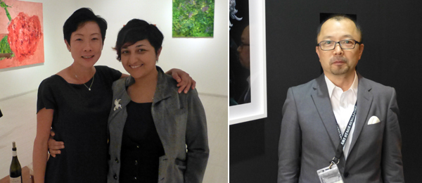 左：经纪人Stephanie Tham和艺术家Sharmistha Ray；右：艺术经纪人Shugo Satani.