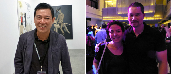 左：艺术经纪人Chris Dharmawan；右：Pipeline的Cristina Sanchez-Kozyreva和CCA新加坡策展人Lee Weng Choy.