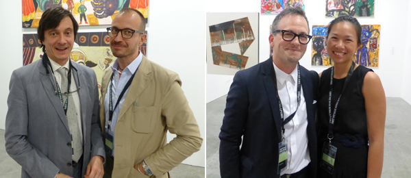 左：艺术经纪人Fabio Rossi和 Mauro Ribero；右：艺术经纪人Ethan Cohen（左）.