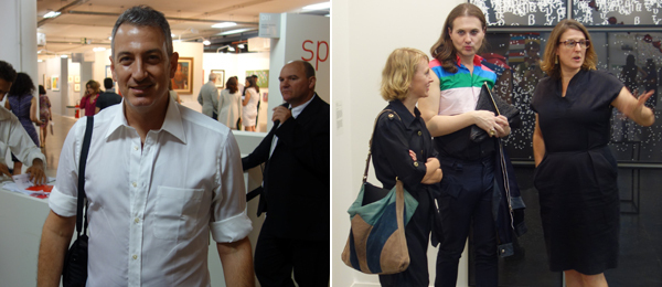 左: 摄影师 Marcelo Krasilcic；右: Fiorucci艺术信托总监 Milovan Farronato（中） 和 画商 Eliana Finkelstein (右). (摄影: David Velsaco)