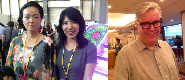 左：艺术家/Yanagi Project策展人Miwa Yanagi和策展人Sumi Hayashi。右：M+行政总监李立伟。