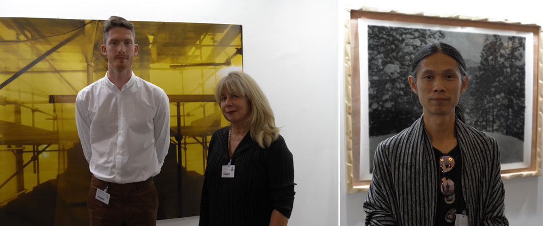 左：伦敦Chandelier Projects的Daniel Campbell Blight和Karen Knorr；右：摄影家、三影堂的创始人荣荣.