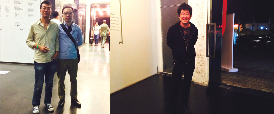左：艺术家朱昱与铁鹰；右：音乐人王迪.