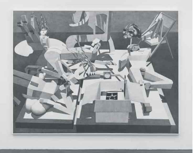 艾芙瑞・辛格，《行为艺术家》，2013年，布面丙烯，78 × 1037⁄8"。