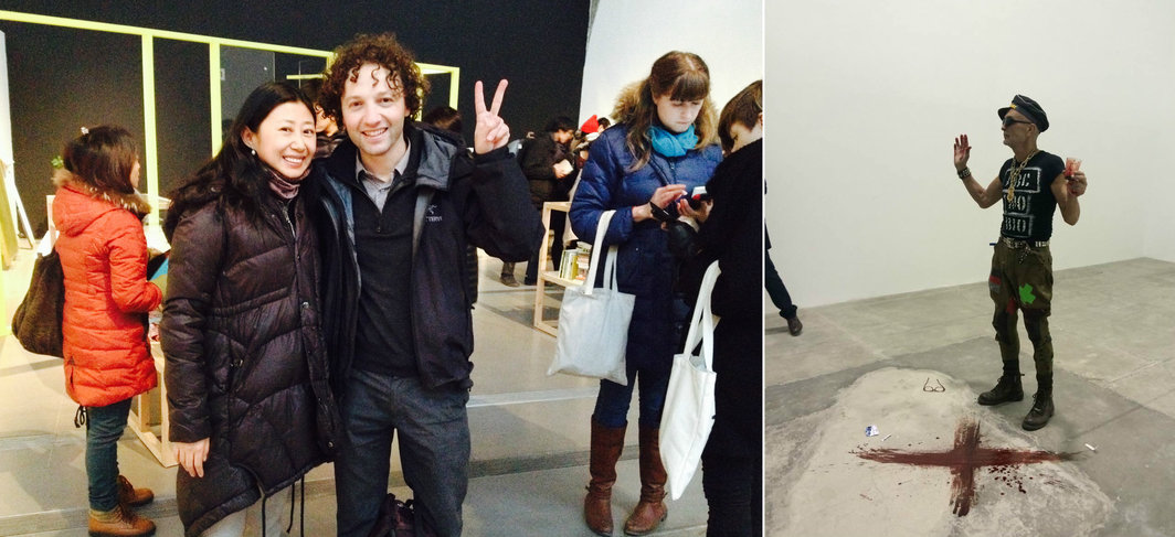 左：OCAT西安馆的于渺与艺术家Adad Hannah；右：艺术家Istvan Kantor.