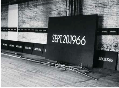 河原温工作室，第十三大道，纽约，拍摄于1966年前后.