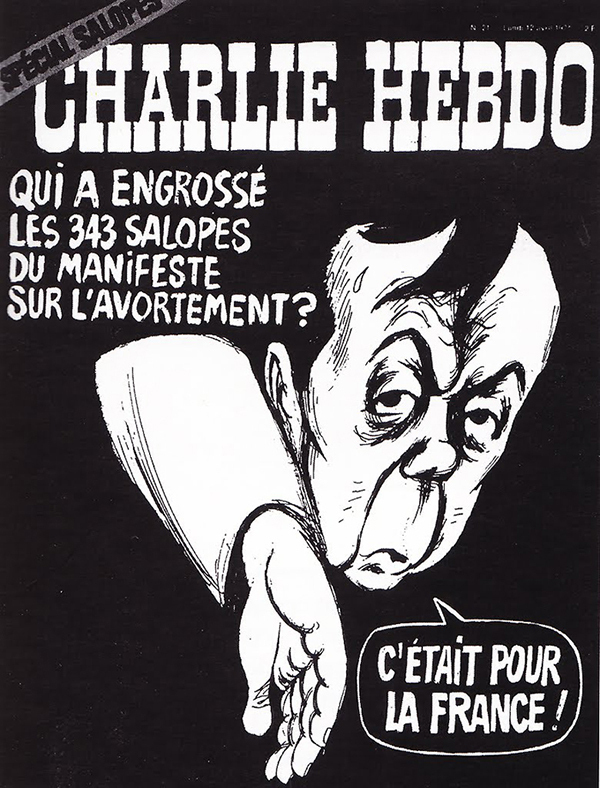 《查理周刊》封面（第二十一期，1971年4月12日）。由Jean Cabut （Cabu）绘制。