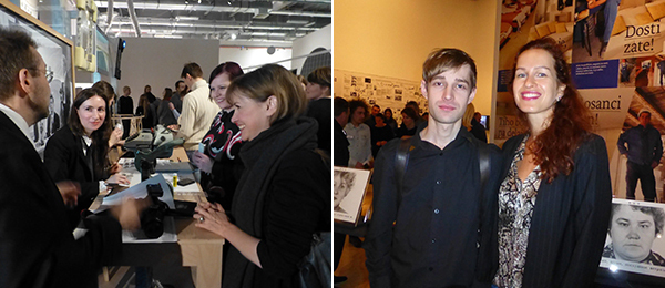 左: Kate Fowle 申请新斯洛文尼亚艺术公民；右: 艺术家 Evgeny Granilshikov与策展人Anastasia Shavlokhova.