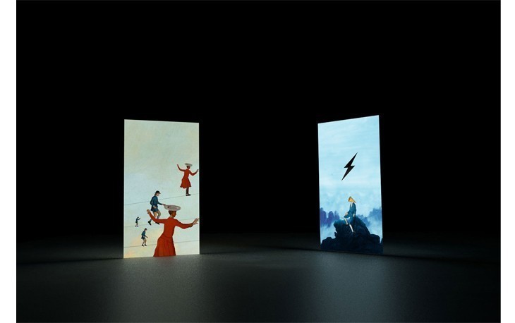 吴俊勇， 《光的肖像》，2013， 双屏动画装置，03'00''.