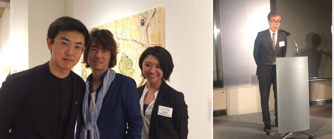 左：东京艺术博览会的VIP总监李一，艺博会执行制作人来住尚彦和PR总监岛田裕子；右：森美术馆馆长南條史生.