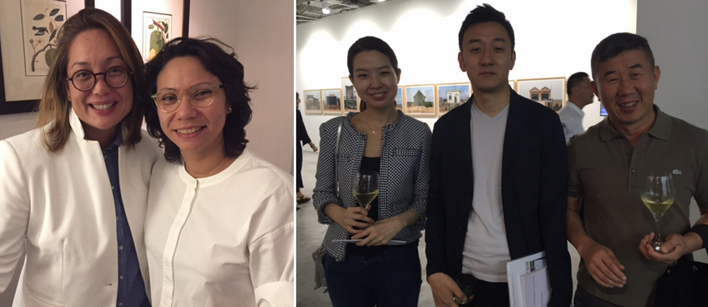 左：画廊家Rachel Rillo与Isa Lorenzo；右：画廊家Shelly Wu，四方美术馆馆长陆寻，以及收藏家曾文泉.