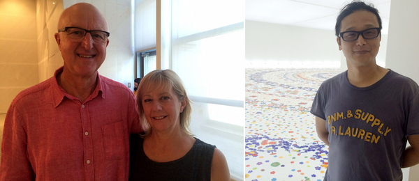 左：艺术家Chris Watson和Maggie Watson；右：艺术家大卷伸嗣.