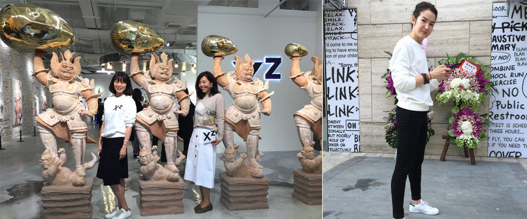 左：“徐震”品牌总监周冰心与收藏家蔡荔馨；右：没顶画廊的关超群.
