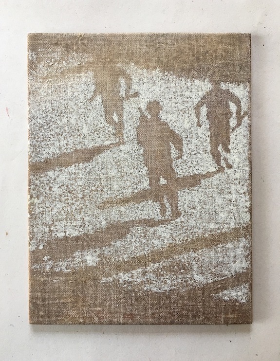 弗朗西斯·埃利斯，《无题，摩苏尔（从阴影到阴影）》，2016，亚麻布上油彩，7 x 5 1/2”.