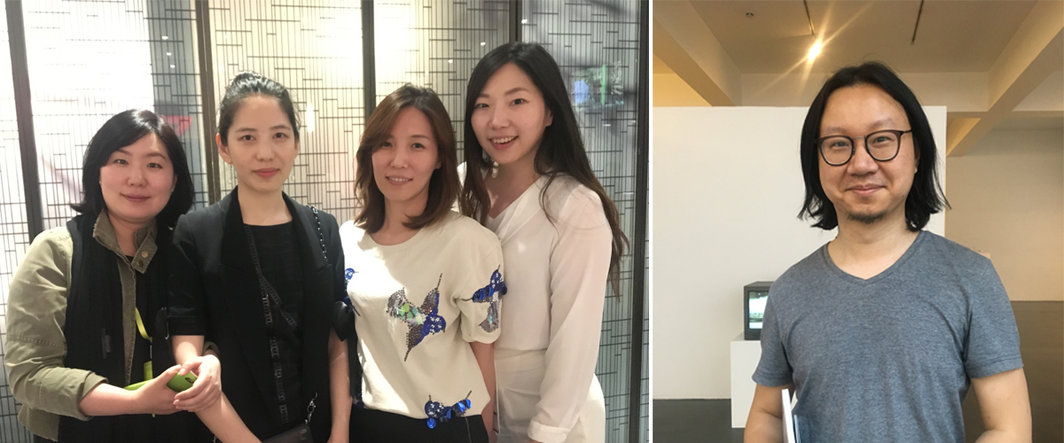 左：韩国策展人团队Project ViA（从左至右）林钟恩、金秀贞、金廷恩、姜有美；右：策展人苏伟.