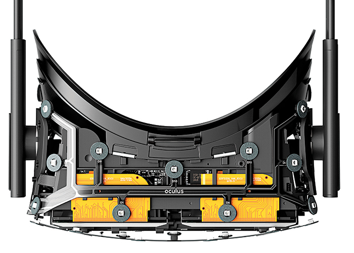 Oculus Rift虚拟现实头套的内部硬体，2017.